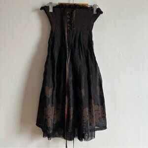 Anne Larochelle Sz S Black Tulle Strapless Emo Goth Dark Romantic Dress